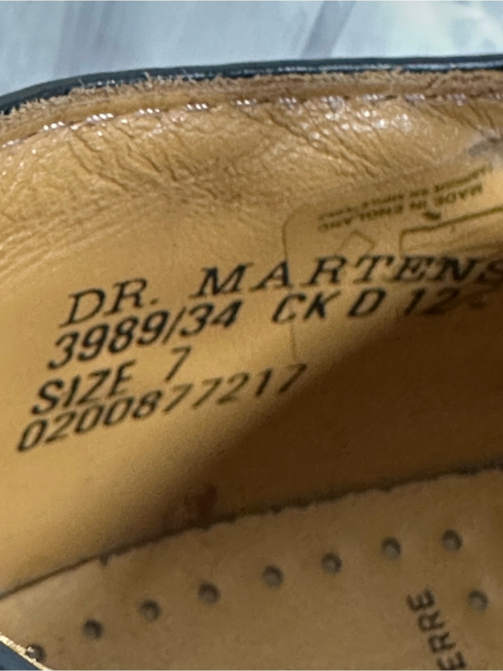 VTG 3989/34 Dr. Martens Brogue wingtip Black and white smooth Leather Oxford - Picture 10 of 12